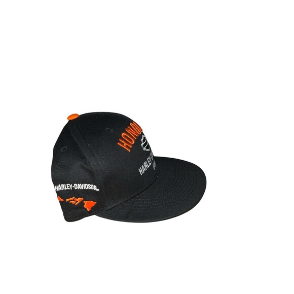 Harley Davidson H-D Honolulu Hawaii Black StrapBack Adjustable Baseball Hat NWT - Picture 2 of 4